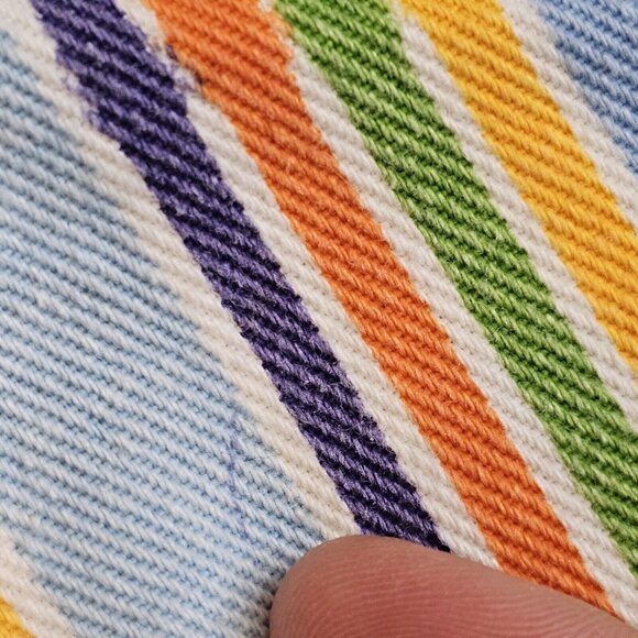 Vintage‎ 90s Womens Size 8 Striped Denim Jean Mom Shorts Rainbow Blue High Waist - Picture 8 of 11